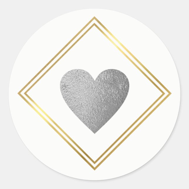 Hochzeitsherz Liebe Runder Aufkleber (Vorderseite)