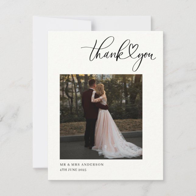 Hochzeitsherz Vielen Dank, dass Sie ein Kartenskri Einladung (Vorderseite)