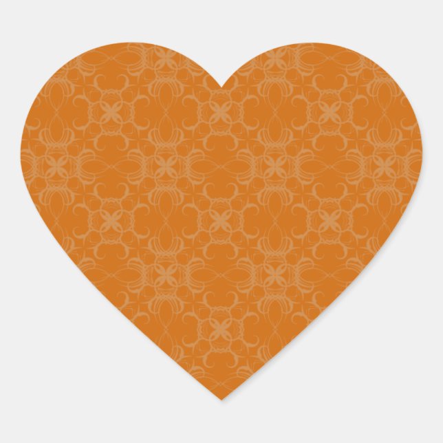 Hochzeitsherzen Umschlag Aufkleber Orangefarbenes  (Vorderseite)