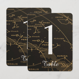 Hochzeitshochzeit in Gold und Schwarz-Konstellatio Einladung