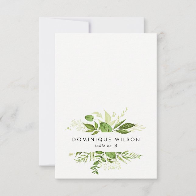 Hochzeitshochzeit in Wild-Blattwerk (Watercolor Wi Einladung (Vorderseite)