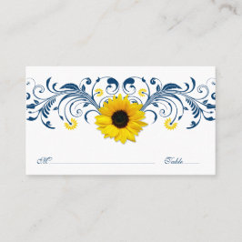 HochzeitsHochzeit mit blauer Sonnenblume in Platzk Platzkarte