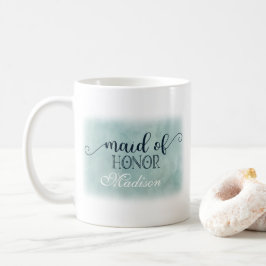 Hochzeitshochzeit-Trauzeugin Navy Blue Aqua Waterc Kaffeetasse