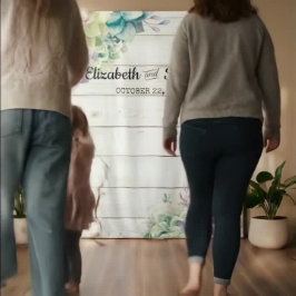 Hochzeitsholz - Foto-Kulisse Sukkulentes rustikale Wandteppich