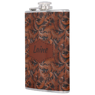 Hochzeitsimitat gefälschtes Lederlook Flachmann