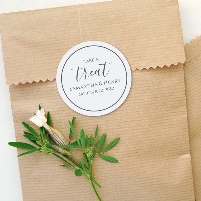 Hochzeitsimples Light Blue Calligraphy Script-Leck Runder Aufkleber (Von Creator hochgeladen)