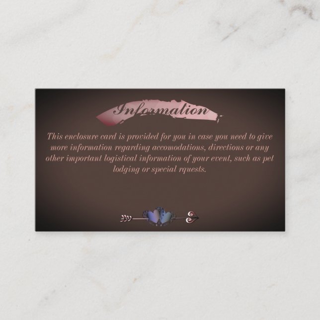 Hochzeitsinformation Schokolade Sangria Begleitkarte (Vorderseite)