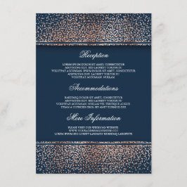 Hochzeitsinformationen für Rose, Gold und Glitzer Begleitkarte