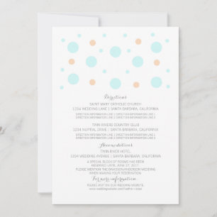 Hochzeitsinformationskarte Coral Turquoise Konfett Einladung