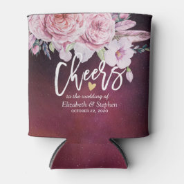 Hochzeitsjubeln zu Liebe Boho Blume Burgundy Red Dosenkühler