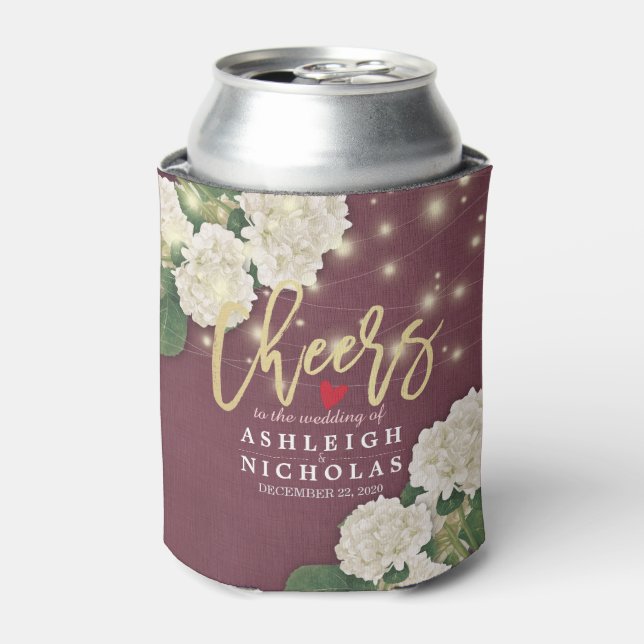 Hochzeitsjubeln zur Liebe Chic Hydrangea String Li Dosenkühler (Kanne Vorderseite)