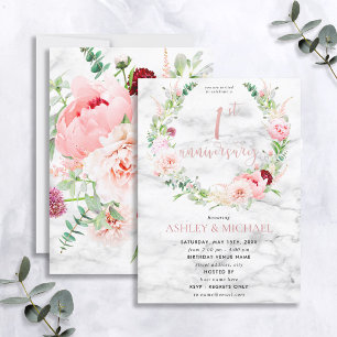 Hochzeitsjubiläum Elegante Rose Einladung