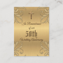 Hochzeitsjubiläum Gunst Golden Cross Holcard Visitenkarte