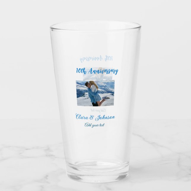 Hochzeitsjubiläum Namensjahrstext hinzufügen Glas (Vorderseite)