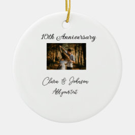 Hochzeitsjubiläum Namensjahrstext hinzufügen Keramik Ornament