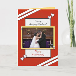 Hochzeitsjubiläum Rotes Foto Gruß von Husband Karte