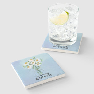 Hochzeitsjubiläums-Segen Blumenstrauß aus Gänseblü Steinuntersetzer
