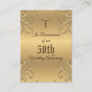 Hochzeitsjubiläumsgeschenk Goldenes Kreuz Heilige  Visitenkarte