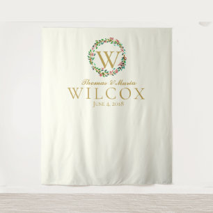 Hochzeitskabine für das Hochzeitslogo für Monogram Wandteppich