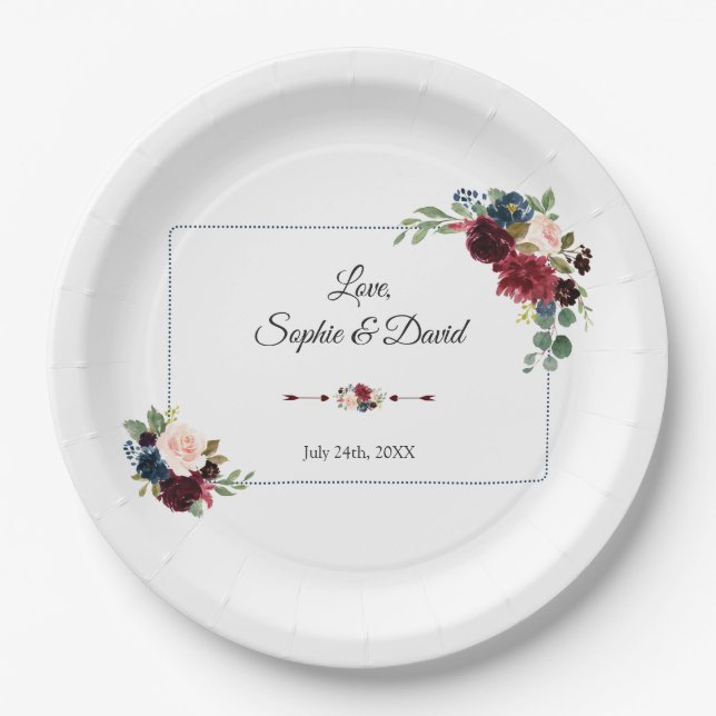 Hochzeitskaffee Pappteller (Vorderseite)