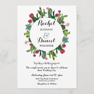 Hochzeitskaktus Floral Fiesta Wreath Party Einladu Einladung