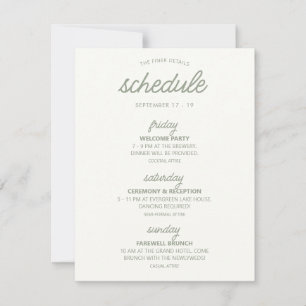 Hochzeitskalender & Details-Karte Einladung