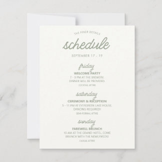 Hochzeitskalender & Details-Karte Einladung