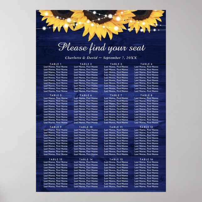 Hochzeitskalender für Blaublütenblüten 16 Poster (Vorne)