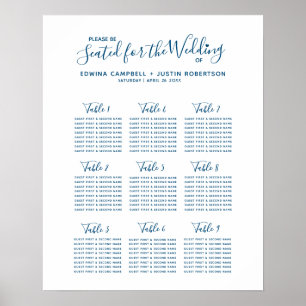 Hochzeitskalender für Blaue Schrift Poster