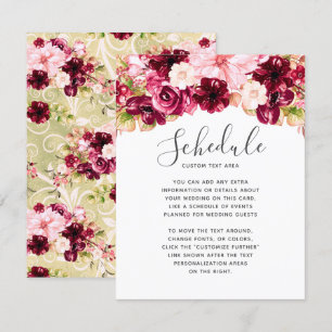Hochzeitskalender für die Blumenbräune in Rosa Einladung