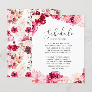 Hochzeitskalender für die Blumenbräune in Rosa Einladung