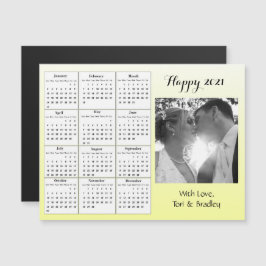 Hochzeitskalender für Foto Gelb Gradient Mini 2021 Magneteinladung