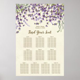 Hochzeitskalender für Lavendelblüten Poster