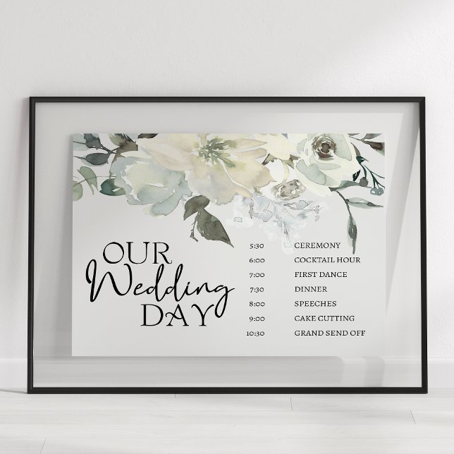 Hochzeitskalender von Elfenbein und Weißrosen Poster (Von Creator hochgeladen)