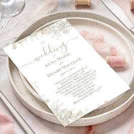 Hochzeitskalligrafie Blumenschmuck Grünes Programm