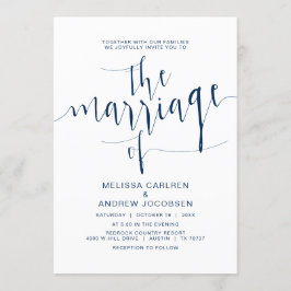 Hochzeitskalligrafie, einfaches Marineblau, Ehe Einladung