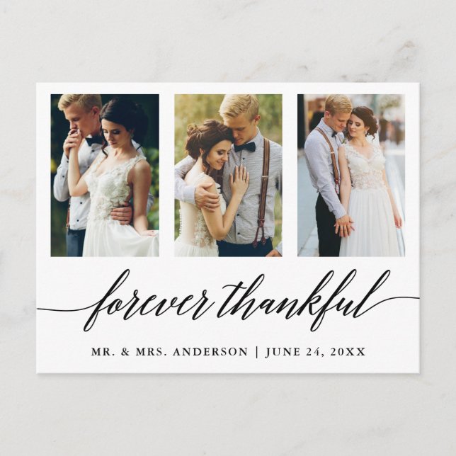 Hochzeitskalligrafie für immer Dankbares 3 Foto Postkarte (Vorderseite)