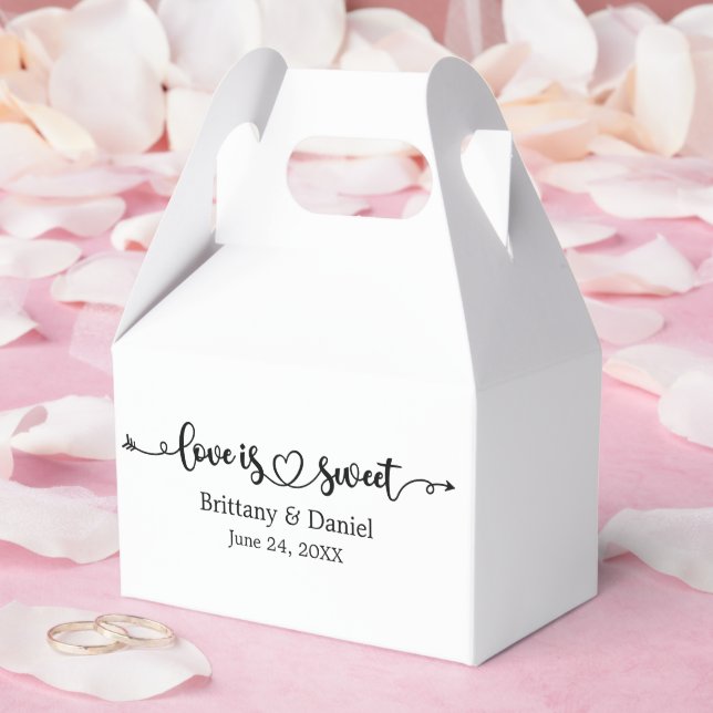 Hochzeitskalligrafie Liebe ist süße Süßigkeiten Geschenkschachtel (Hochzeit)