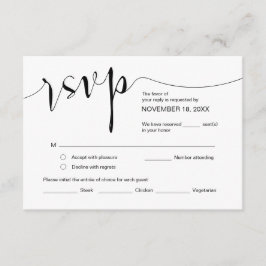 Hochzeitskalligraphie, Einfache Schwarze Schrift,  Begleitkarte