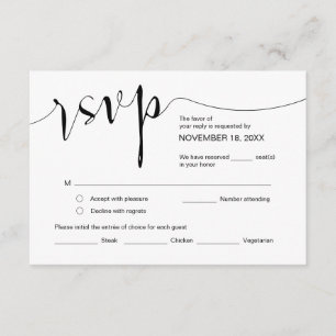 Hochzeitskalligraphie, Einfache Schwarze Schrift, Begleitkarte