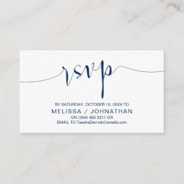 Hochzeitskalligraphie, einfaches Navy Blau, Abende Begleitkarte