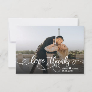 Hochzeitskalligraphie Foto Dankeschön Karte