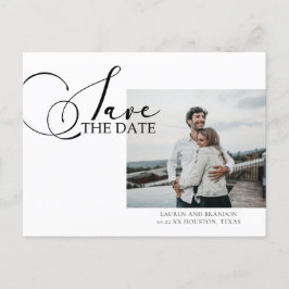 Hochzeitskalligraphie - Foto Save the Date Ankündigungspostkarte