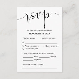 Hochzeitskalligraphie, Schwarze Schrift, Abendesse Begleitkarte