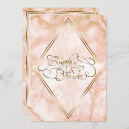 Hochzeitskalligraphie und Verzierte Goldmarmor-Ros Einladung