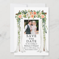 Hochzeitskanopie Wasserfarben Korallen Weißes Foto