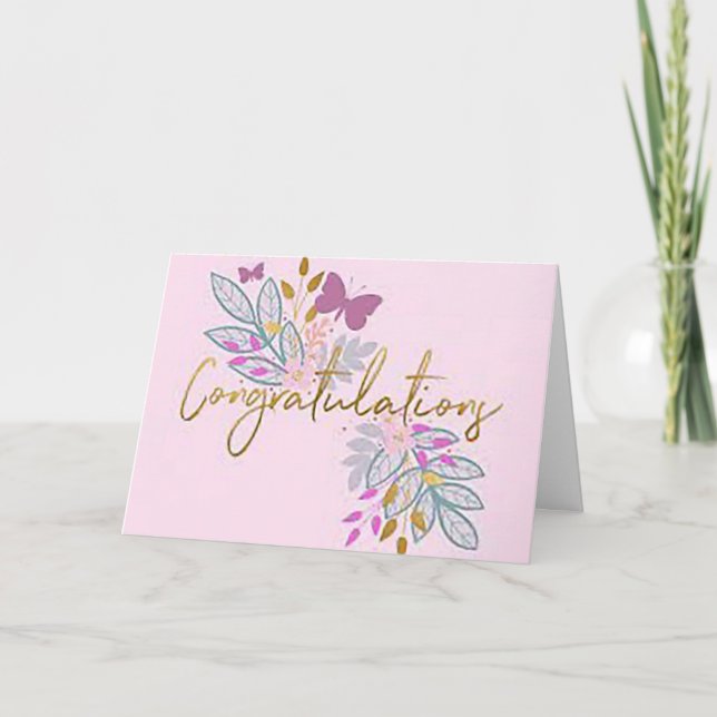 Hochzeitskarte "Butterfly Wishs" (Vorderseite)