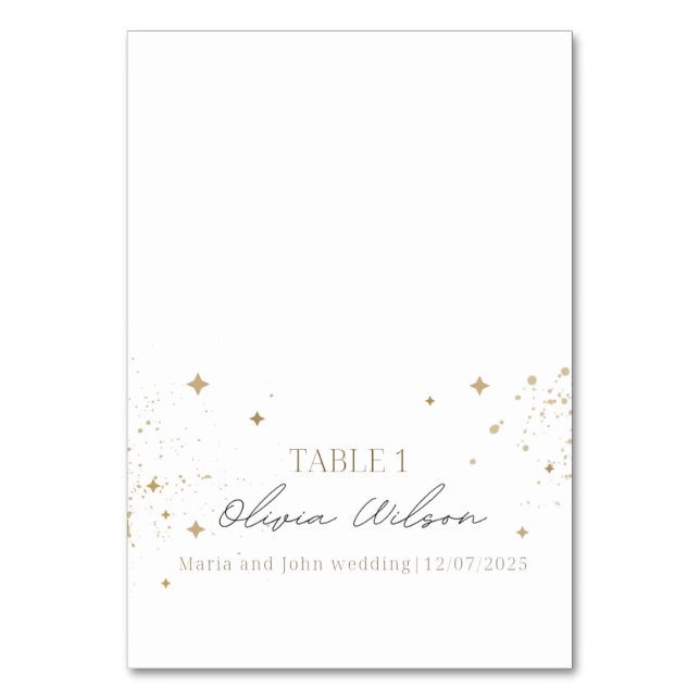 Hochzeitskarte, Calligraphie-Platzkarte Tischnummer (Vorderseite)