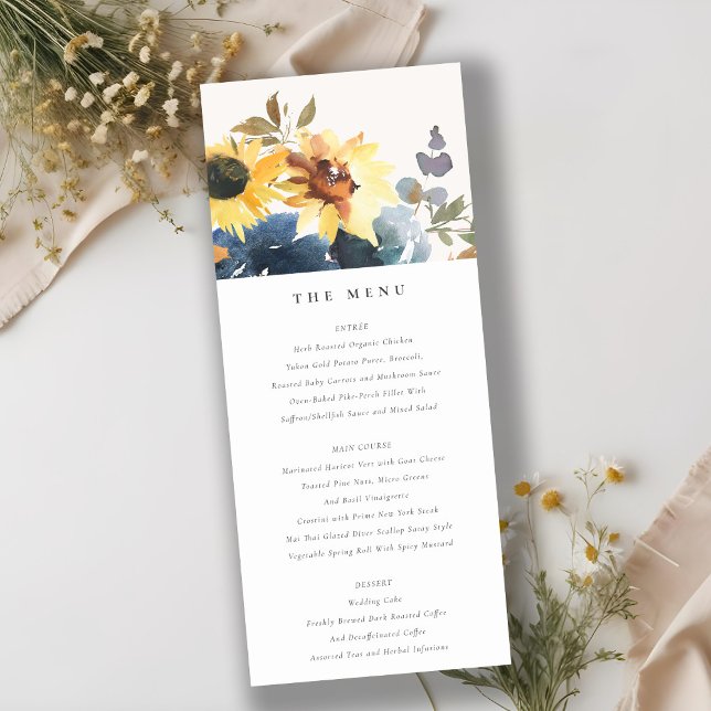 Hochzeitskarte der Gelben Navy mit Sonnenblumen Einladung (Von Creator hochgeladen)