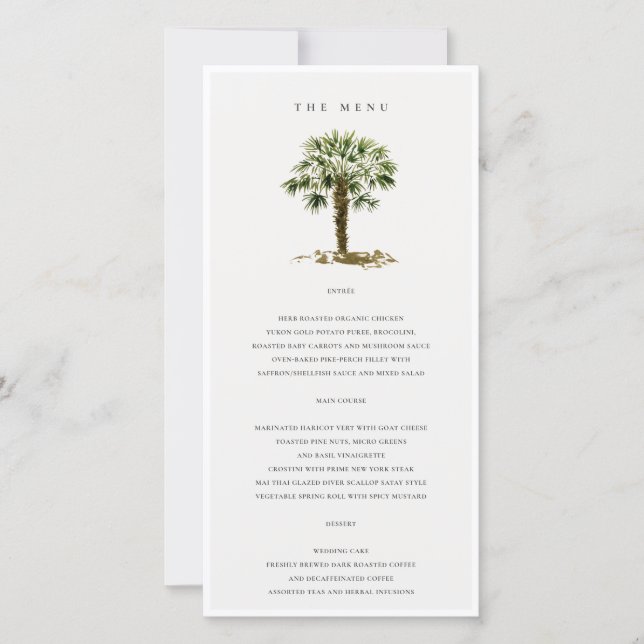 Hochzeitskarte des rustikalen Tropical Beach Palm  Dankeskarte (Vorderseite)